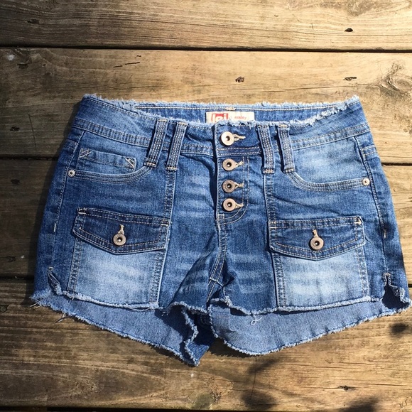 Lei Button Up Jean Shorts Junior Size 1 - Picture 1 of 6